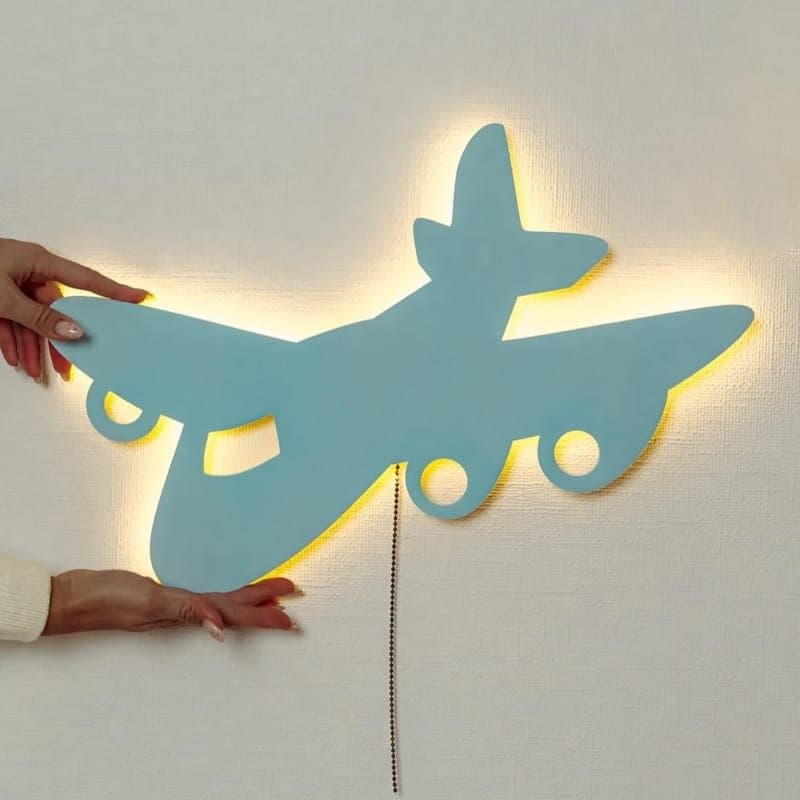 Airplane Wall Night Light Vector File for Laser Cutting