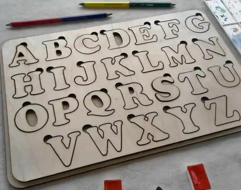 Alphabet Letter Puzzle Board Laser Cut Vector File