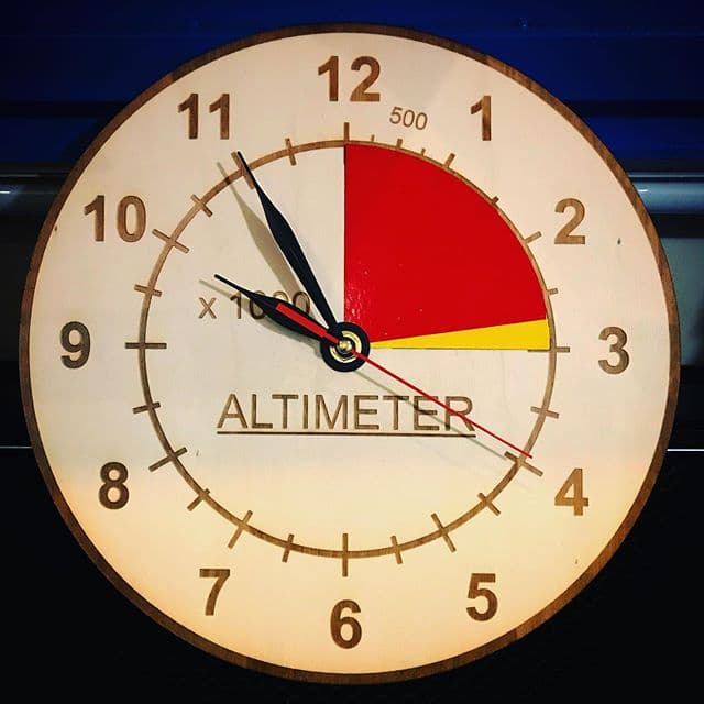 Altimeter Aviation Wall Clock Laser Cut Vector File