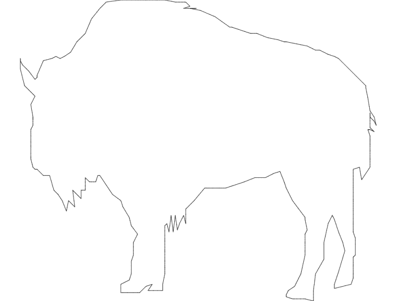 American Bison Silhouette Vector File for CNC Laser Cutting