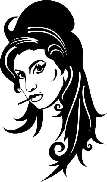 Amy Winehouse Portrait Vector Art for Laser Cutting