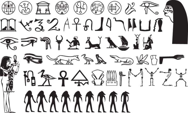 Ancient Egyptian Symbols Collection Vector Files for Laser Cutting
