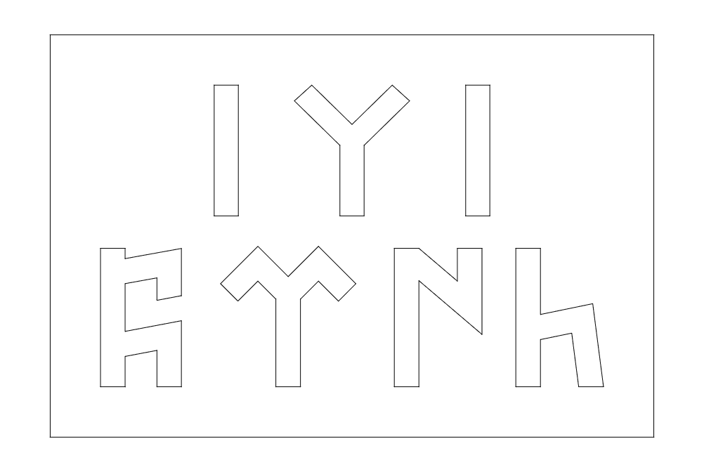 Ancient Turkic Runes Laser Cut DXF File