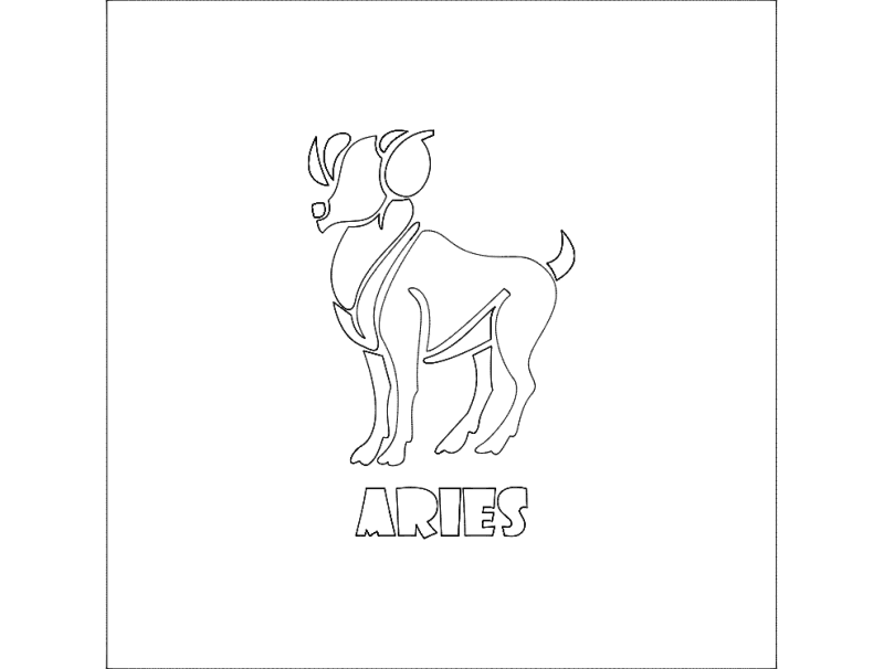 Aries Zodiac Sign Vector Design for Laser Cutting DXF
