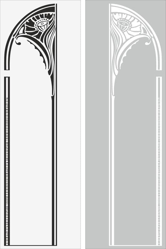 Art Nouveau Floral Arch Laser Cut Template (SVG, DXF, CDR)