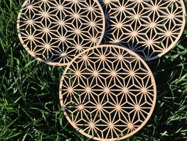 Asanoha Geometric Trivet Laser Cut Pattern Vector File