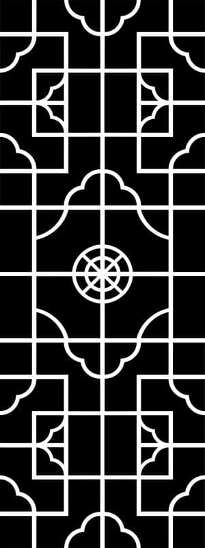 Asian Inspired Geometric Decorative Screen Vector File
