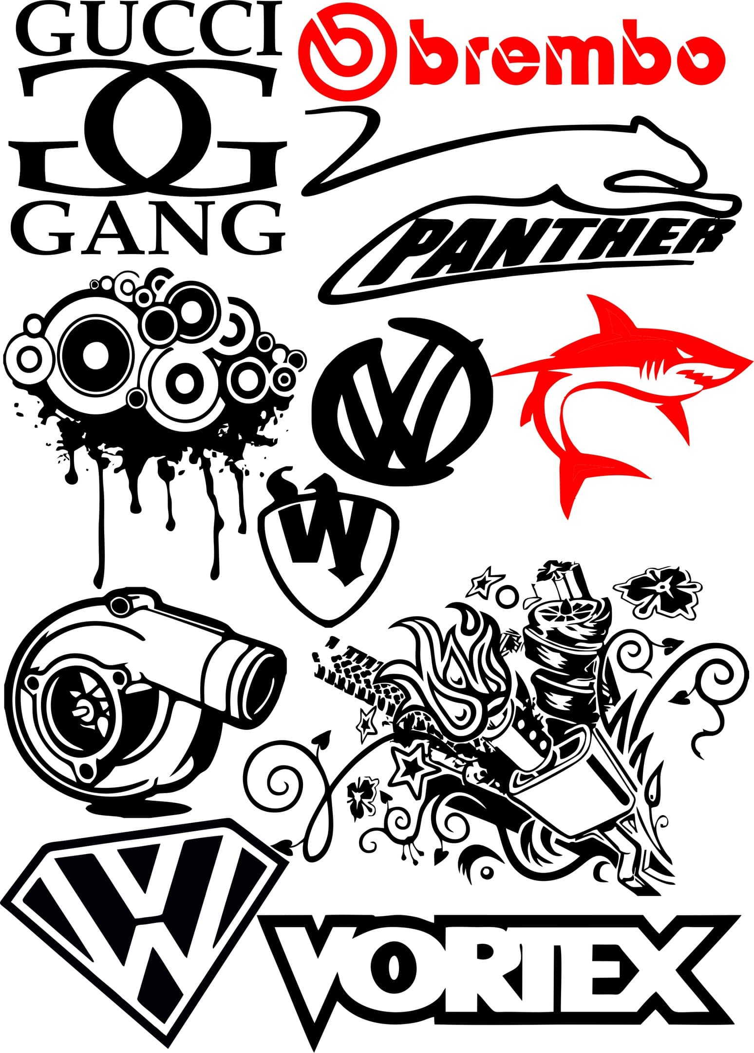 Automotive and Brand Sticker Bomb Vector Pack (CDR)
