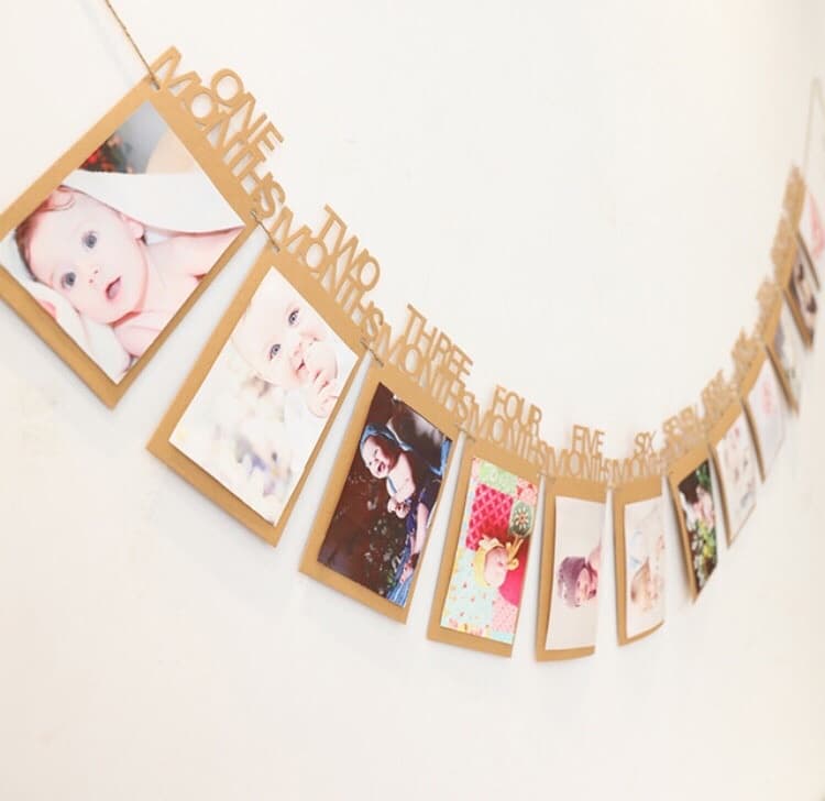 Baby First Year Milestone Photo Banner Laser Cut Vector