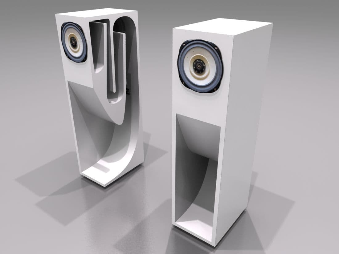 Back-Loaded Horn Speaker Cabinet Laser Cut Vector Plan