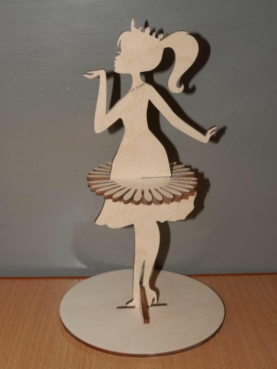 Ballerina Napkin Holder 3D Laser Cut Vector Design