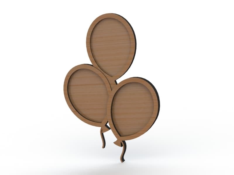 Balloon Wedding Guestbook Drop Box Laser Cut Vector File