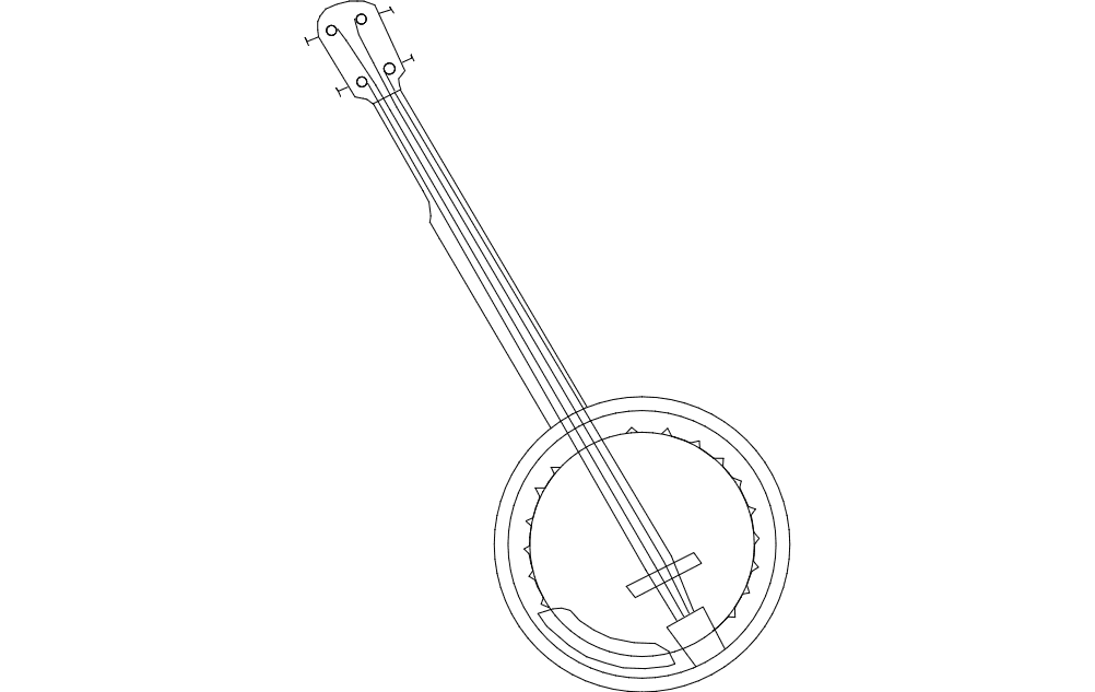 Banjo Musical Instrument Vector Design for CNC Laser Cut