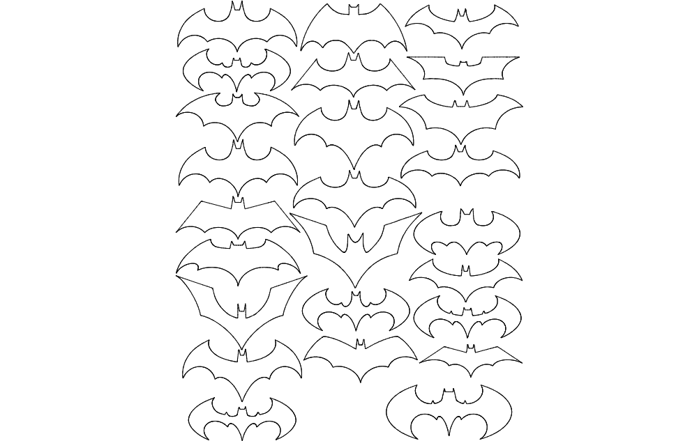 Batman Logo Collection Vector DXF Files for Laser Cutting