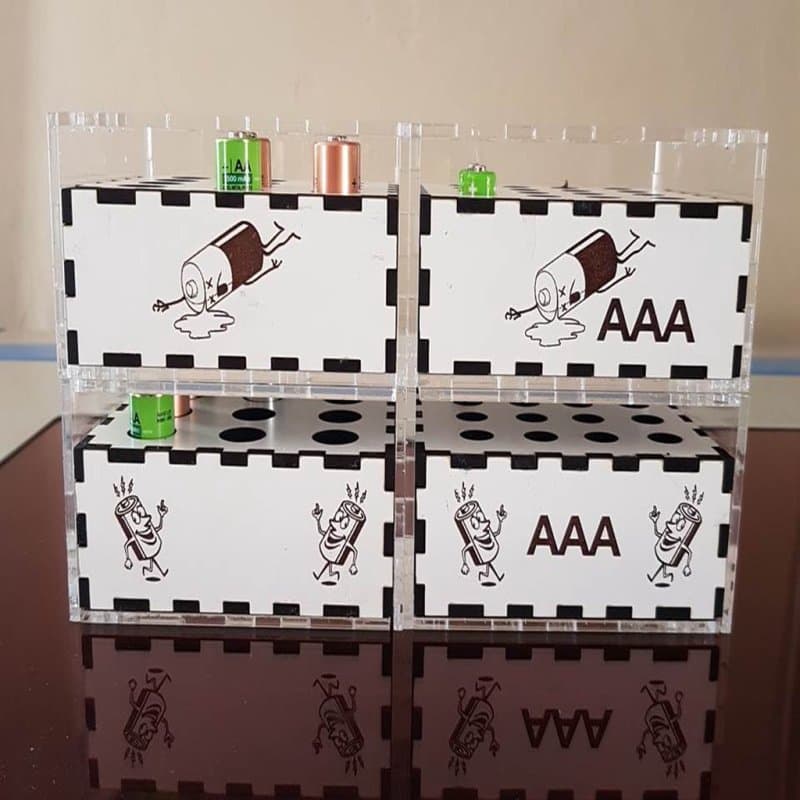 Battery Organizer Box Laser Cut Project Vector File