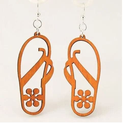 Beach Flip Flop Earrings Vector Design for Laser Cutting DXF