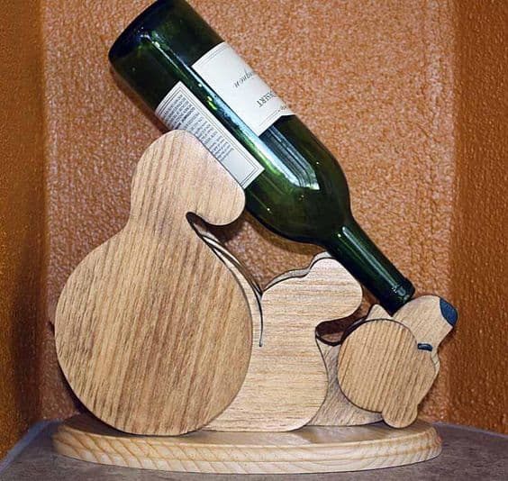 Bear Shaped Wine Bottle Holder CNC Laser Cut Vector File