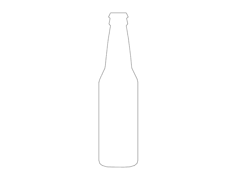 Beer Bottle Silhouette Vector File for Laser Cutting (DXF)