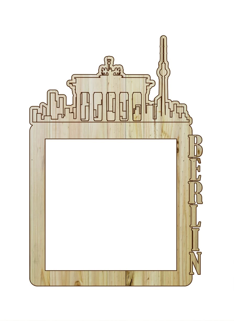 Berlin Cityscape Photo Frame Laser Cut Vector File