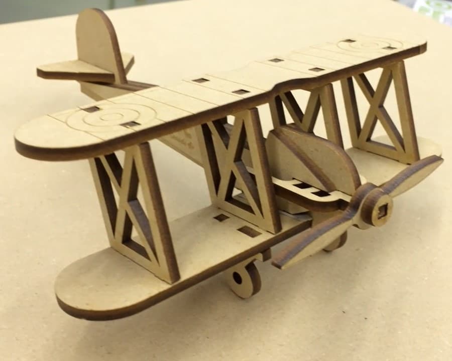 Biplane 3D Puzzle Laser Cut Vector File