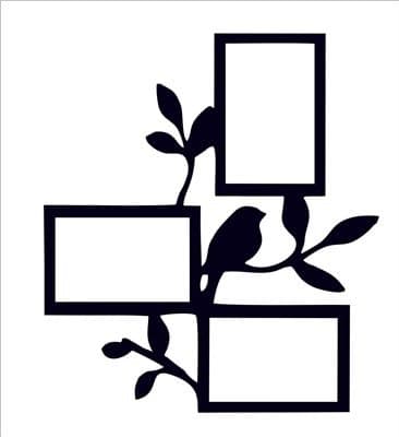 Bird and Tree Photo Frame Wall Art SVG Vector