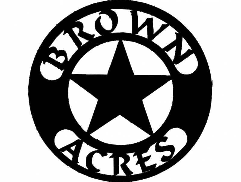 Brown Acres Rustic Star Sign Vector DXF File