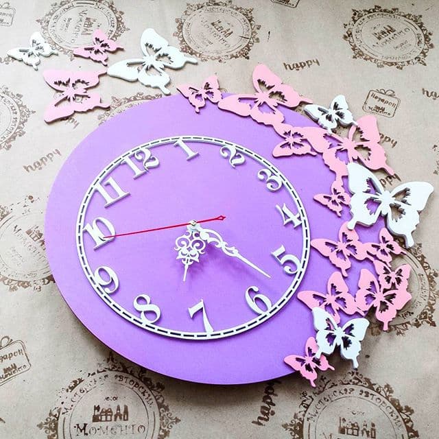 Butterfly Wall Clock Laser Cut Vector File