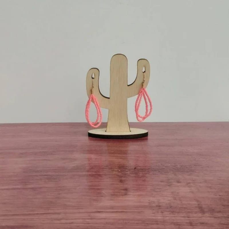 Cactus Earring Display Stand Laser Cut Vector File