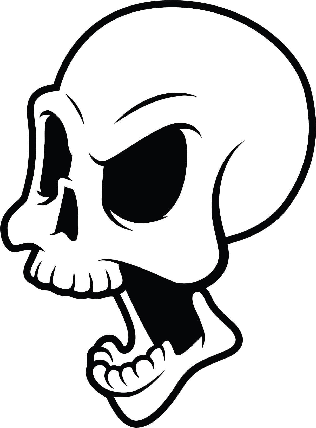 Cartoon Angry Skull Vector Graphic for Laser Cutting