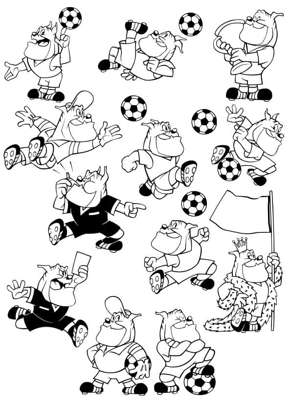 Cartoon Soccer Dog Collection Vector Files for Laser Cutting
