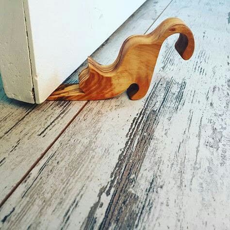 Cat Shape Wooden Door Stop Wedge Laser Cut Vector File