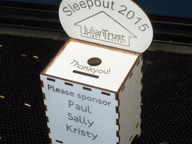 Charity Donation Box Laser Cut Vector File