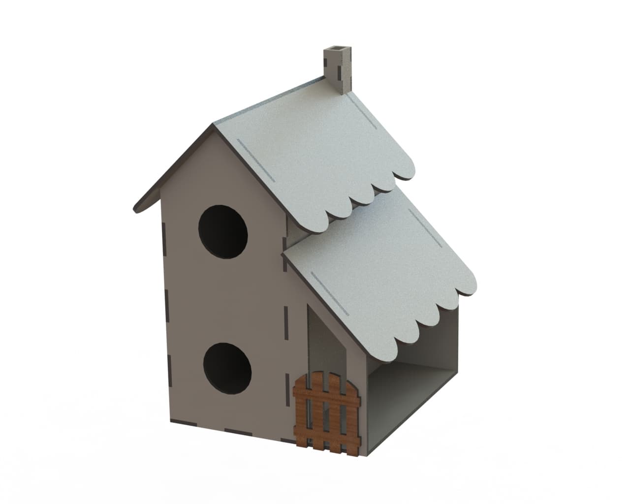 Charming 3D Wooden Birdhouse Laser Cut Vector Plan DXF
