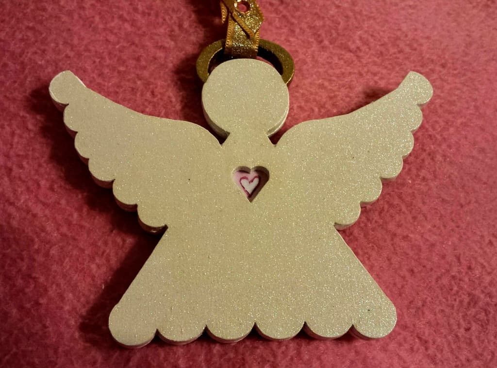 Charming Angel Ornament with Heart Cutout Laser Cut Vector SVG