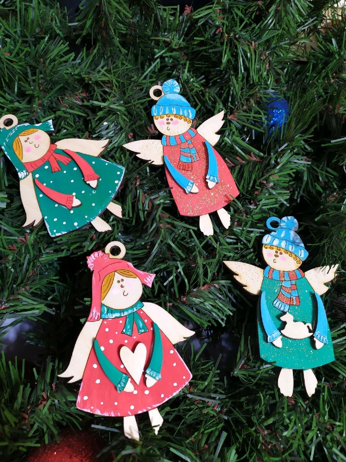Charming Christmas Angel Ornaments Laser Cut File (SVG/CDR)