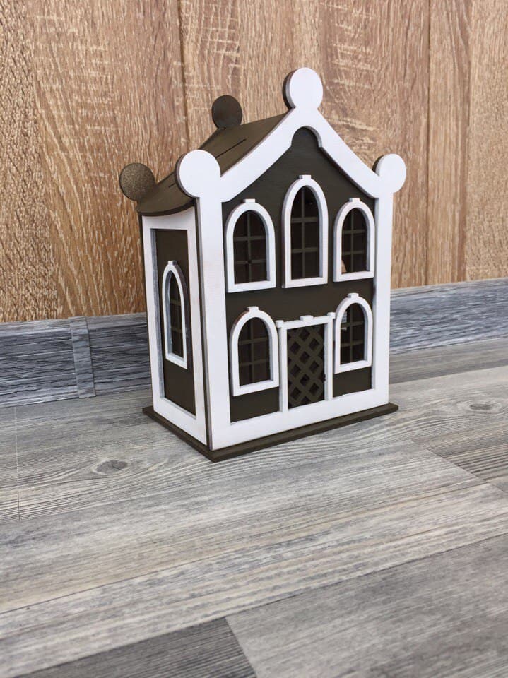 Charming Decorative House Piggy Bank 3D Puzzle Vector File