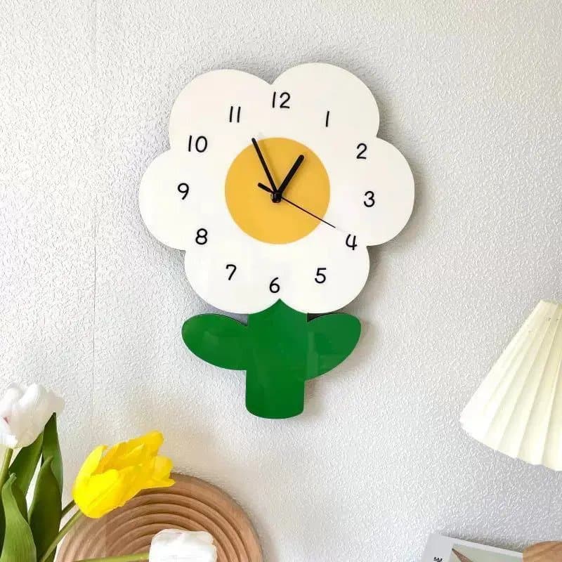 Charming Flower Wall Clock Laser Cut Vector Design