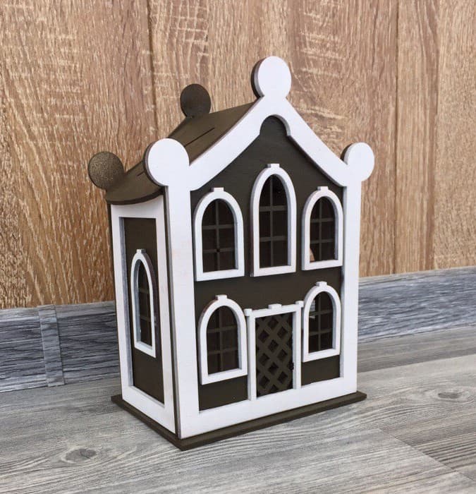 Charming House Piggy Bank 3D Laser Cut Vector File