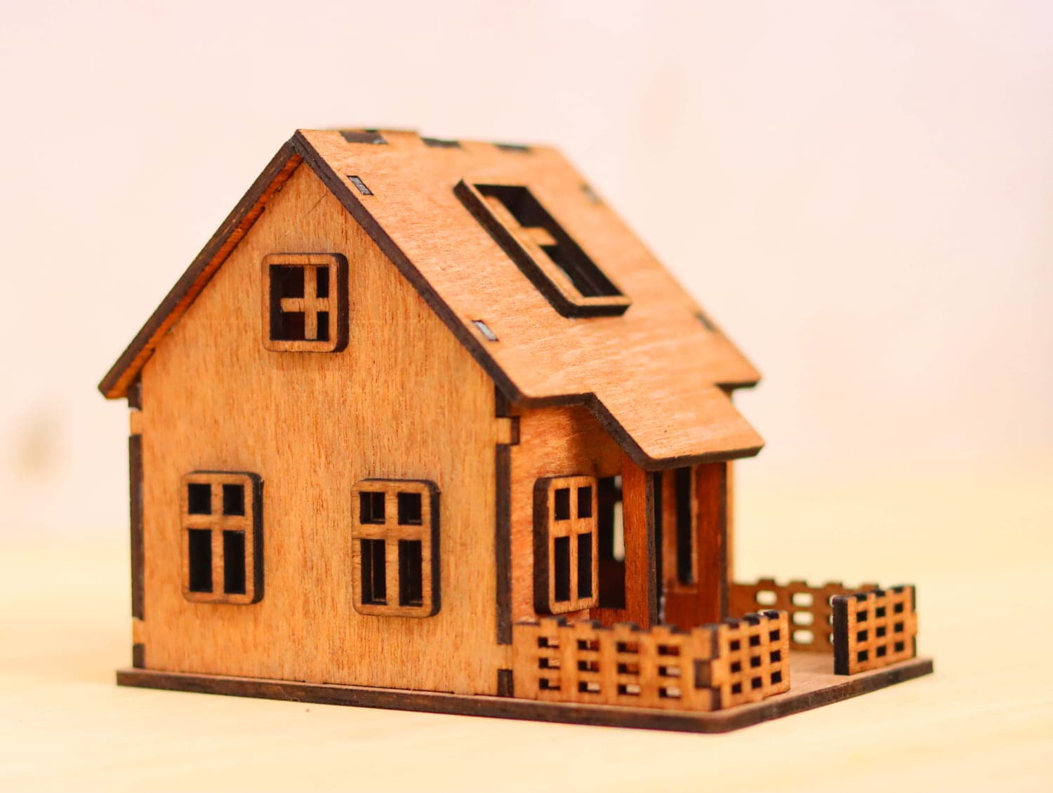 Charming Miniature Wooden House 3D Puzzle Laser Cut File