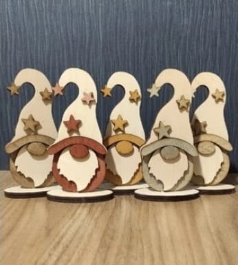 Charming Wooden Christmas Gnome Ornaments Laser Cut File