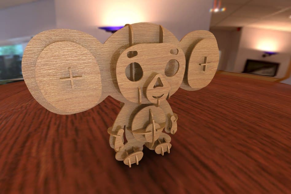 Cheburashka 3D Puzzle Laser Cut Vector File