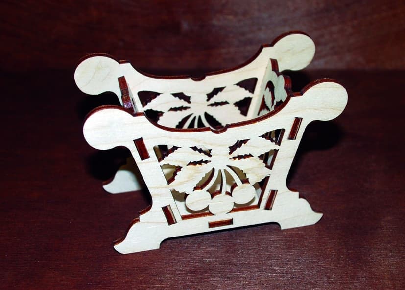 Cherry Motif Laser Cut Desk Organizer Vector File