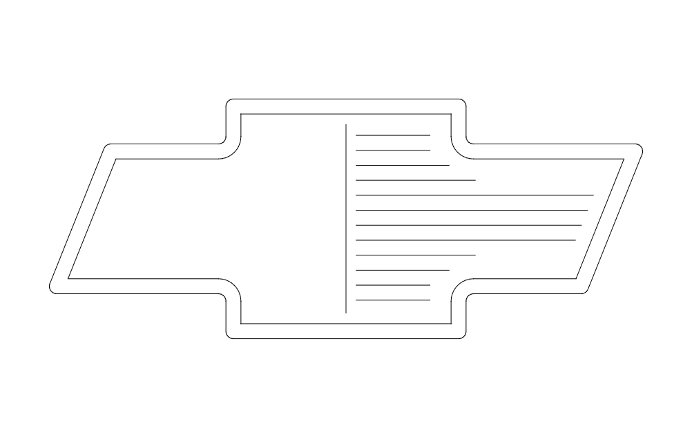 Chevrolet Bowtie Logo Vector Design for Laser Cutting DXF
