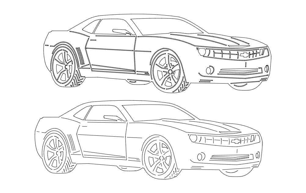 Chevrolet Camaro Muscle Car Vector Design for Laser Cutting DXF