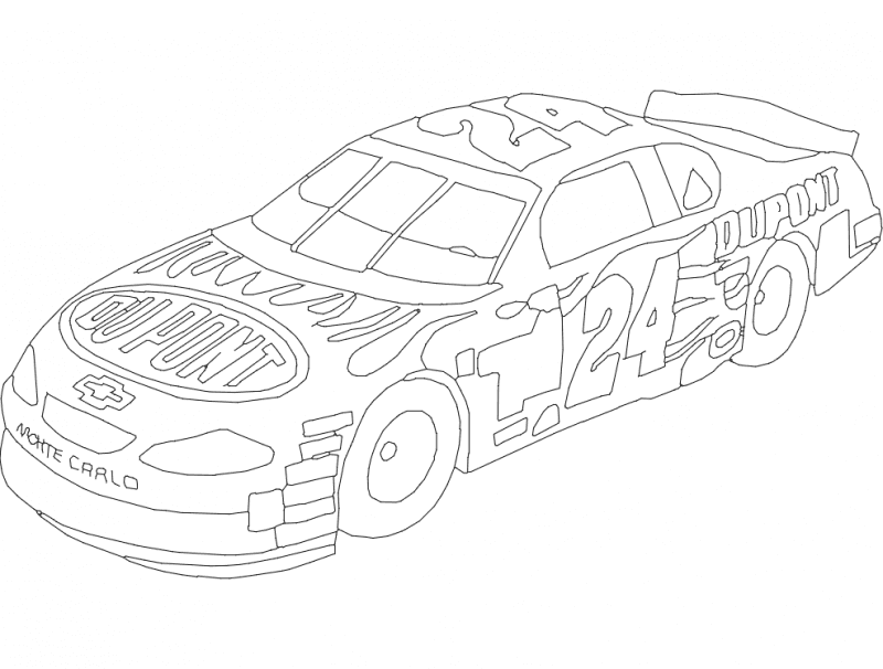 Chevrolet Monte Carlo #24 Race Car Vector DXF File
