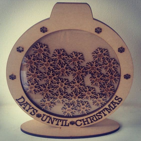 Christmas Ornament Countdown Dropbox Laser Cut Vector File