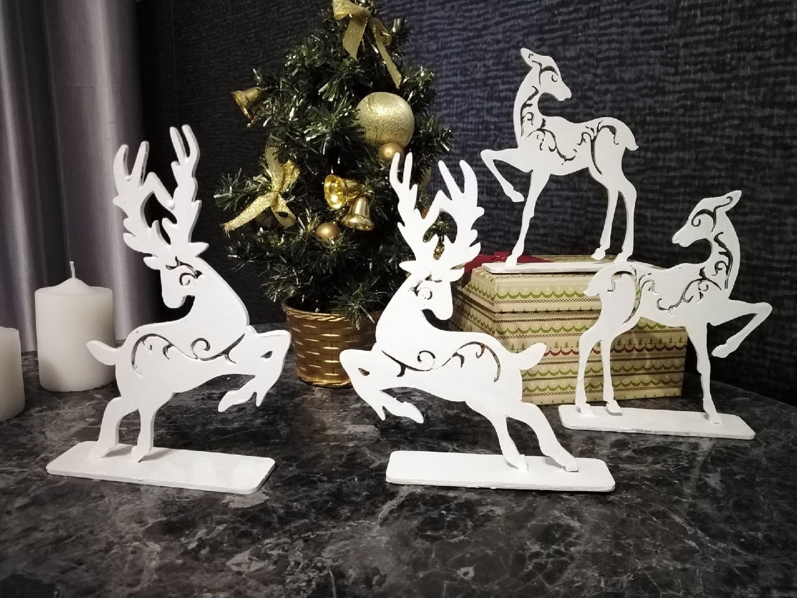 Christmas Reindeer Tabletop Ornaments Free Laser Cut Vector