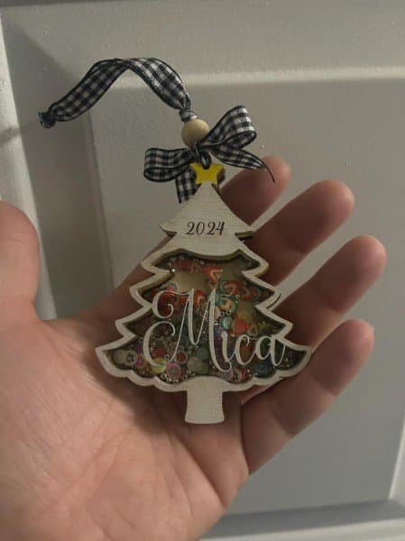 Christmas Tree Shaker Ornament SVG File for Laser Cutting