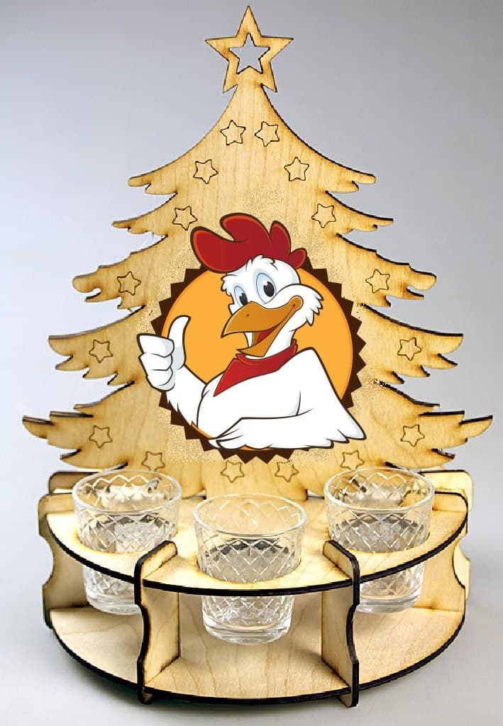 Christmas Tree Shot Glass Holder Laser Cut Vector File