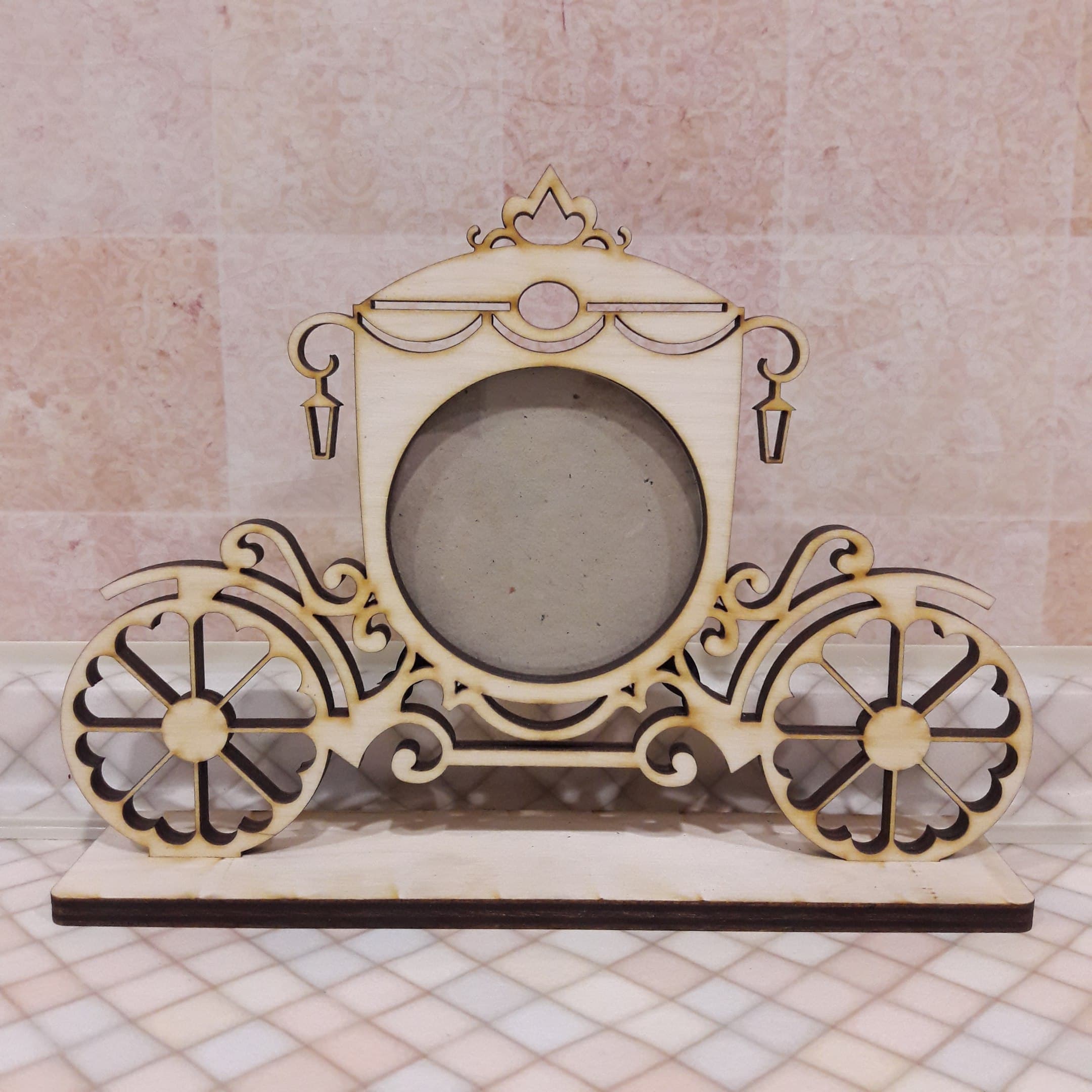 Cinderella Carriage Photo Frame Laser Cut Vector File